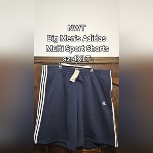 Adidas Blue Athletic Shorts with Elastic Waistband